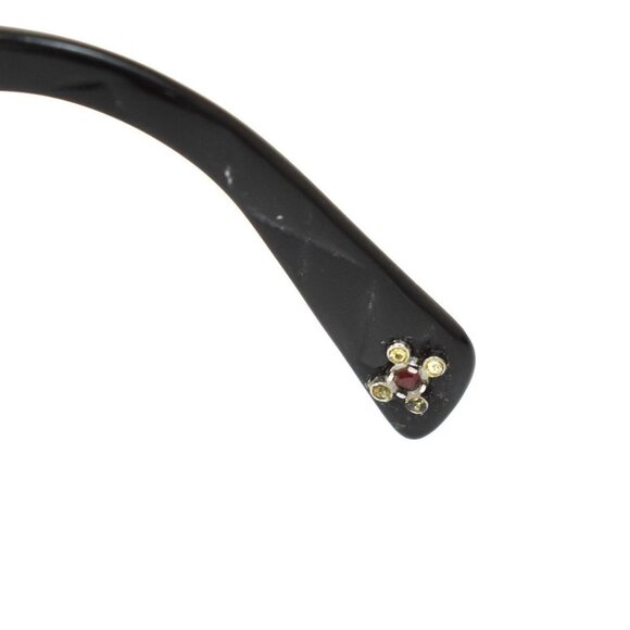 CHANEL CC Logo Sunglasses Eye Wear Rhinestone Plastic Black main image 13